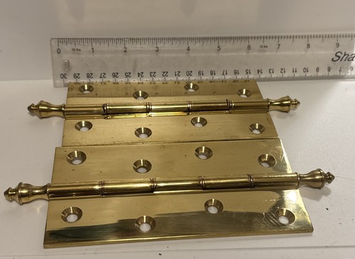 Pair brass finial - pair, hinges