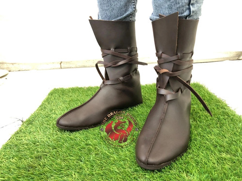 Oseberg viking leather boots - viking, /