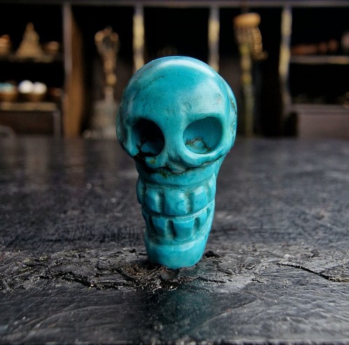 Tibetan turquoise amulet - turquoise, –