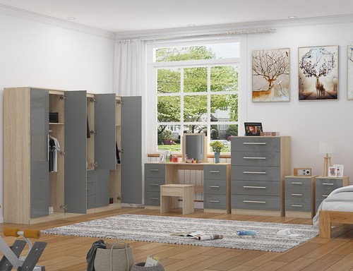 High gloss door wardrobe - 6,