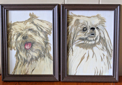 Handpainted felt dog - 2,