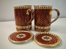 ☕ Royal Bone China Pienong Benjarong Hand Painted Mug Set – Thailand – Fine...