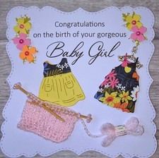 Handmade Card Topper Baby Girl