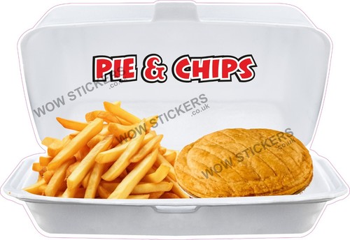 Pie and chips takeaway tray - in,