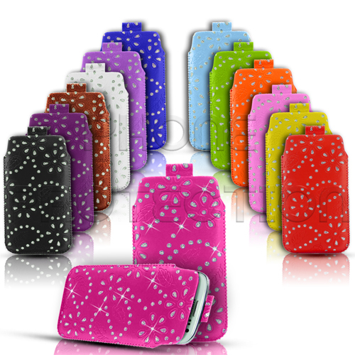 Diamond bling leather pull tab - diamond,