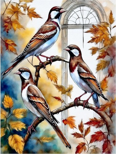 Tile mural three birds a - mural,