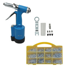Air Hydraulic Rivet Gun With 650 Rivets Pop Riveter 3/16" 5/32" 1/8" 3/32"