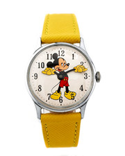 Vintage Mickey Mouse Watch 1970 Ingersoll - Timex Disney Mechanical WORKS GREAT