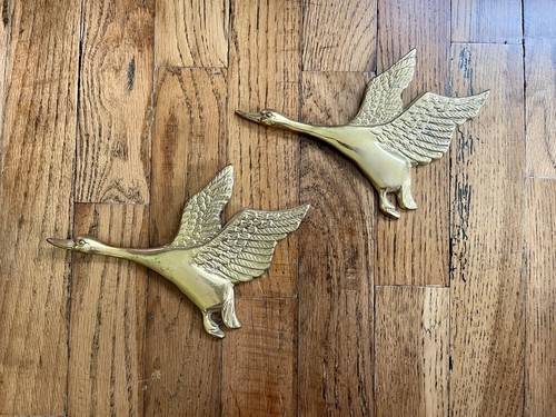 Vintage mcm brass flying - mcm, ducks