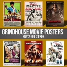 True Classic Grindhouse Movie Posters  Retro Vintage Wall Art Picture Poster