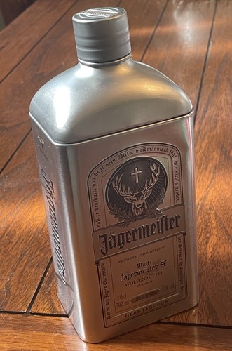 Jagermeister metal tin 75cl - tin,