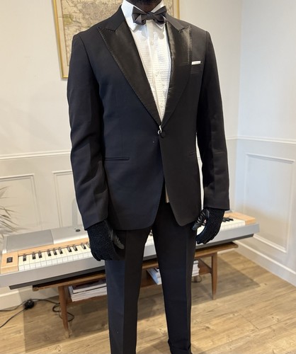 Black tuxedo suit set - suit, mens