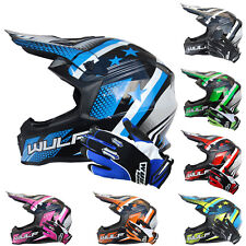 Wulfsport Kids Cub Iconic Motocross Helmet Off Road MOTO-X Gloves Quad All Size