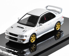 HobbyJapan 1:64 Silver Impreza GC8 WRX STI Sports Model Diecast Display Car