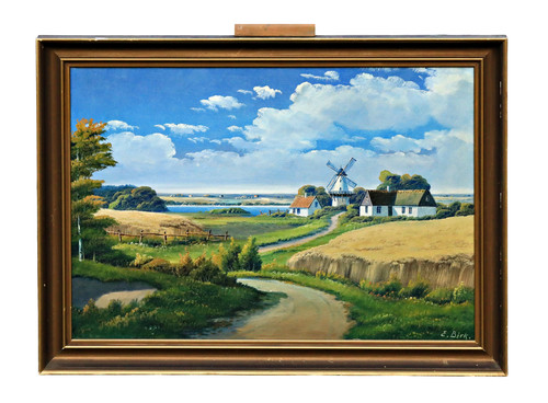 Birk oil painting windmill - e.,