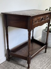 Dark Wood Carved Occasional Table Hallway Landing 