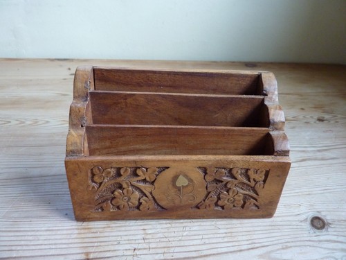 Carved floral wooden letter - floral,