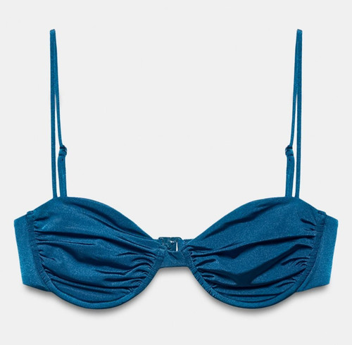 Underwired pleated bikini top - pleated,