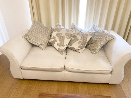 Zaria white fabric - fabric, sofa