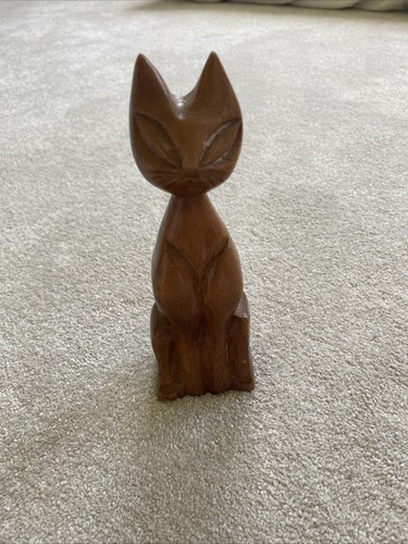 Vintage wooden carved siamese - wooden,