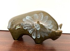 Vintage Lotus Pottery Bull Figurine  Elizabeth Skipworth 1960's