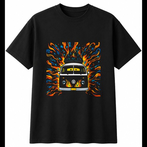 Camper van psychedelic - psychedelic, retro
