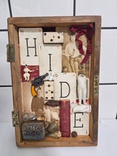 Vintage Antique One Of A Kind Assemblage Art Curiosity And Oddities shadow box 