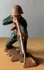 Vintage Louis Marx World War II Japanese Toy Soldier Aiming with Rifle | 1960s