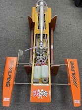 Vintage RC Wooden Outrigger/Sponson speed Boat with engine with servos