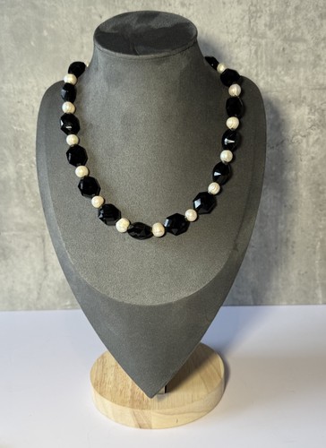 Chunky beaded necklace baroque - beaded,