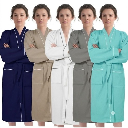 Cotton waffle bath - cotton, gown