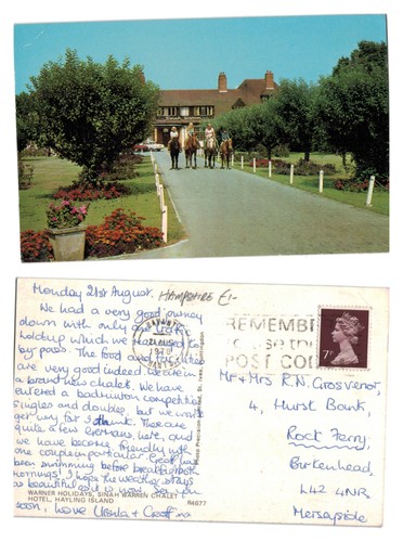 Postcard sinah warren hotel - postcard,