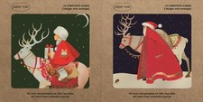 Christmas Cards Pack of 10 Santa Father Xmas Nordic Style - 2 Cute Designs