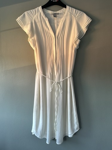 Pleated white dress - h&m, with