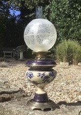 Antique Oil Lamp Calico Prunus