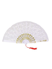 Fan White Lace Burlesque