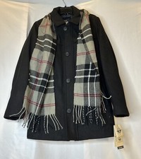 LEVI'S Dockers Men’s Coat  Weston Wool Blend Peacoat With SCARF Size XS