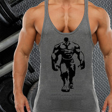 HULK SILHOUETTE GYM VEST STRINGER BODYBUILDING MUSCLE TRAINING FITNESS NEW