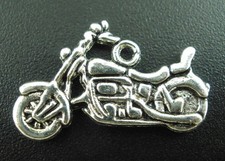 10 ANTIQUE SILVER MOTORBIKE