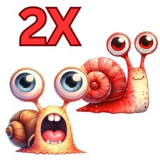 2x sticker funny snail car