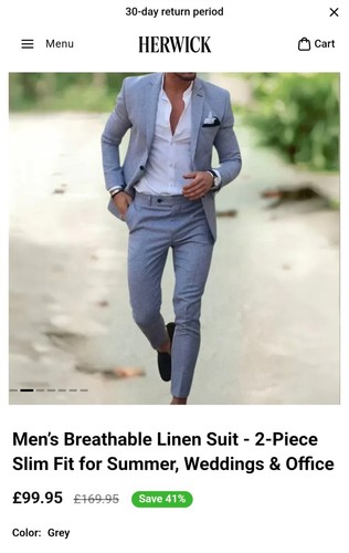 Mens linen suit herwick - g,