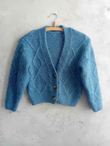 Blue cable knitted style - blue,