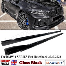 Gloss Black Side Skirts Extension Lip Spoiler for BMW 1 Series F40 M-Sport 20-22