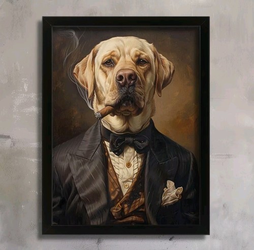 Yellow labrador dog wall art - yellow,