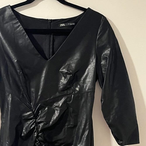 Zara black faux leather - zara,