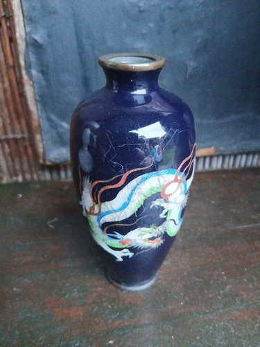 Japanese cloisonné dark blue - japanese,