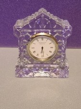 Edinburgh Crystal 1999 Vintage Crystal Miniature Mantel Clock 