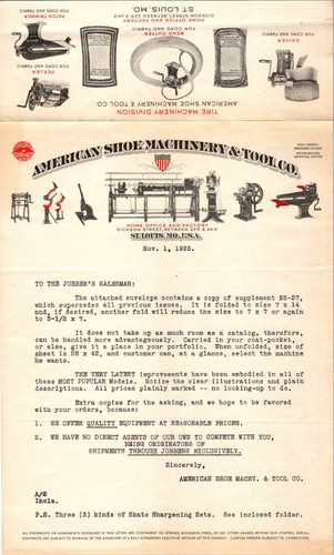 American shoe machinery - machinery, tool
