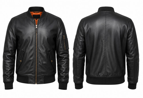 Men genuine leather bomber - men’s,