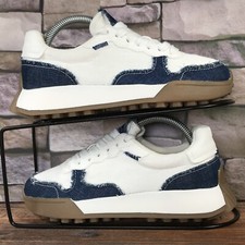 Zara Women’s Teen’s Navy White Frayed Edges Trainers - UK 2 / EU 35